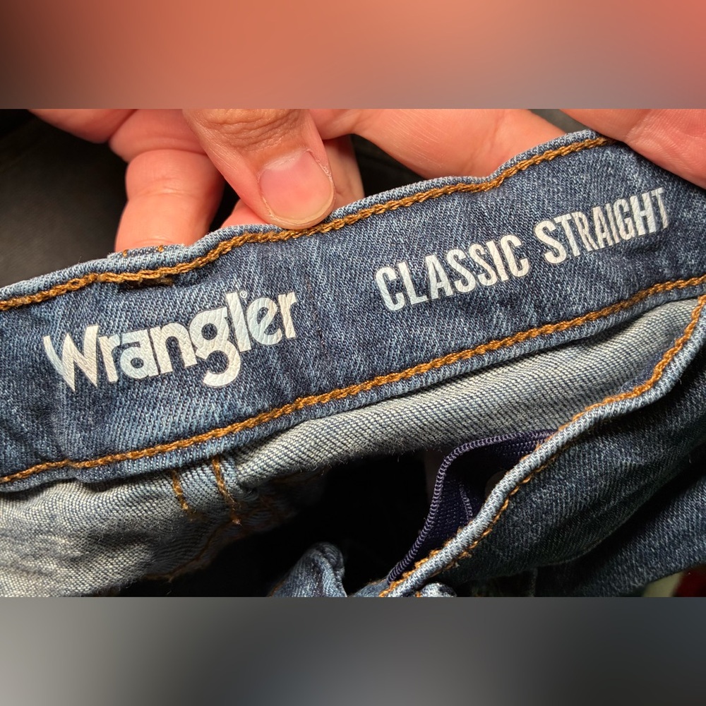 Wrangler Classic Straight Boys 7 Slim Blue Jeans - Picture 3 of 8
